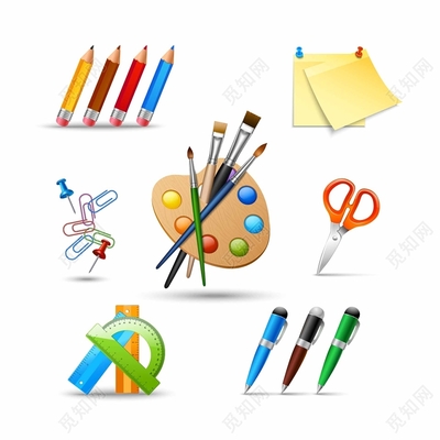 简约与色彩的碰撞 创意画笔与化妆品文化的融合素材